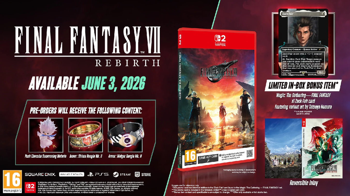 Final Fantasy VII Rebirth (Day One Edition) + Exclusive Magic The Gathering: Final Fantasy Promo Card (Game-Key Card) NS 2