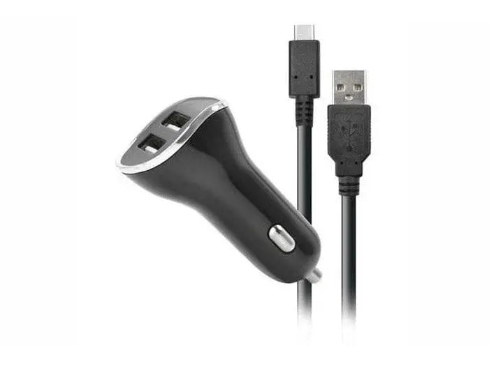 Incarcator auto Steel Play, 2 Porturi USB, Pentru Switch + Cablu incarcare 2 m (Negru)